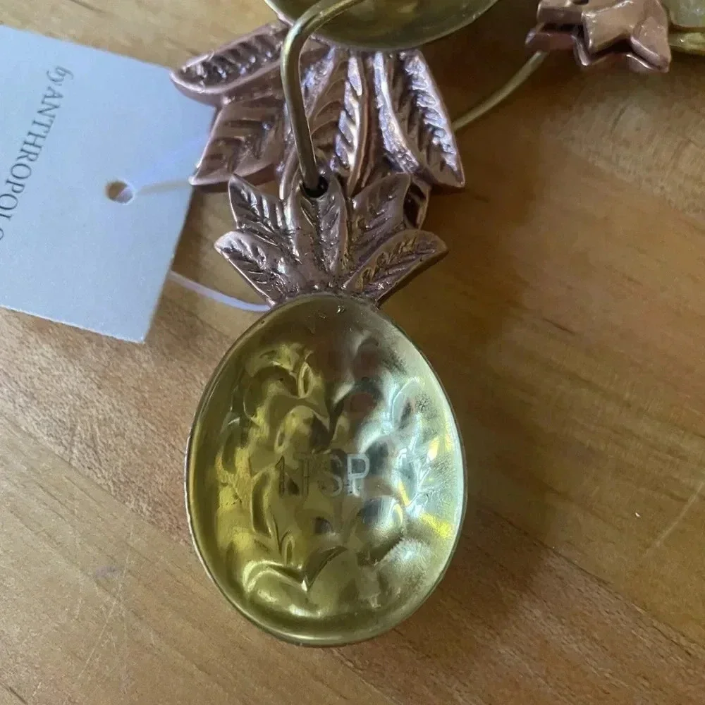 NWT Anthropologie Brass Pineapple Measuring Spoons